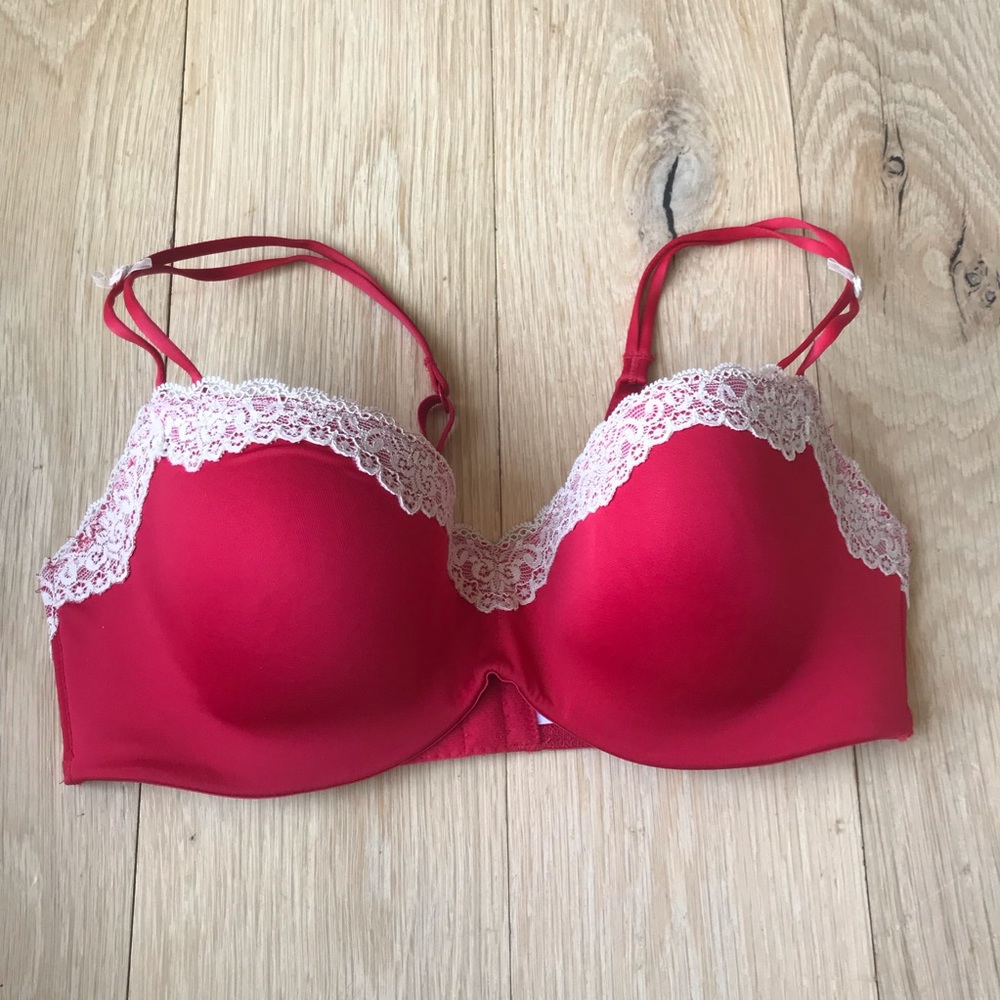 B’Tempted Red/Lace Bra